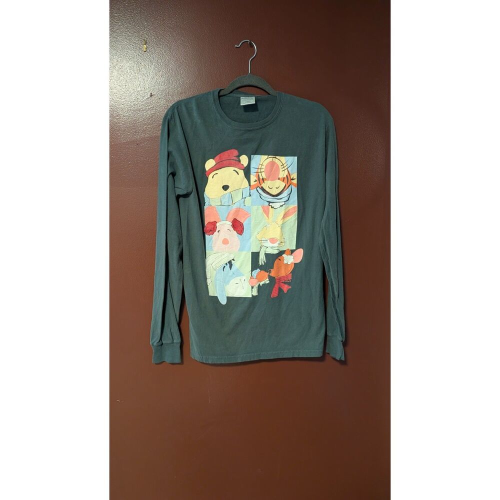 Disney S Winnie the Pooh Friends Comfort Colors Green Long Sleeve Shirt Winter